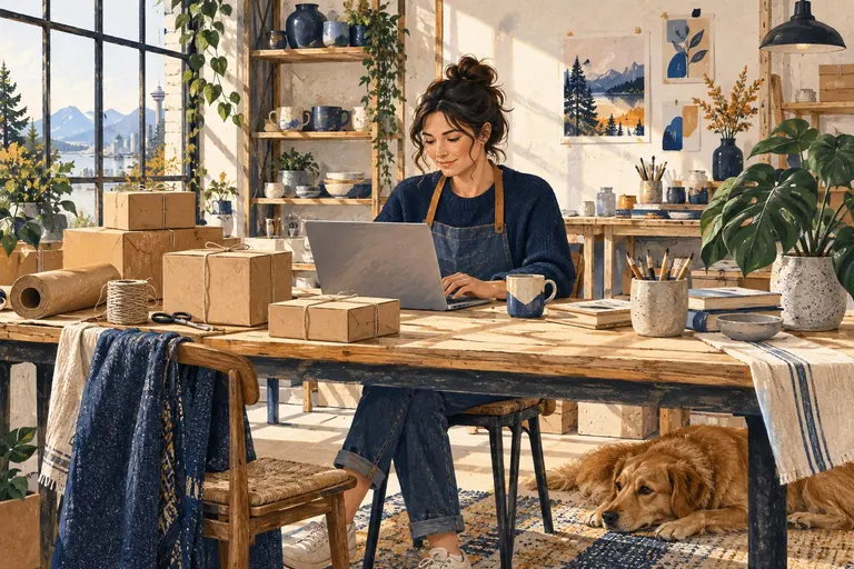 Illustration of an independent business at work